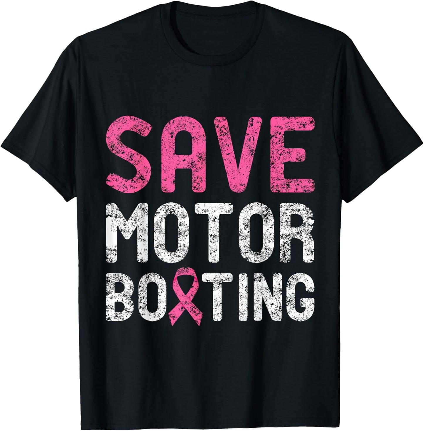 Save Motor Boating - Beat Breast Cancer T-Shirt - T-Shirt | Black