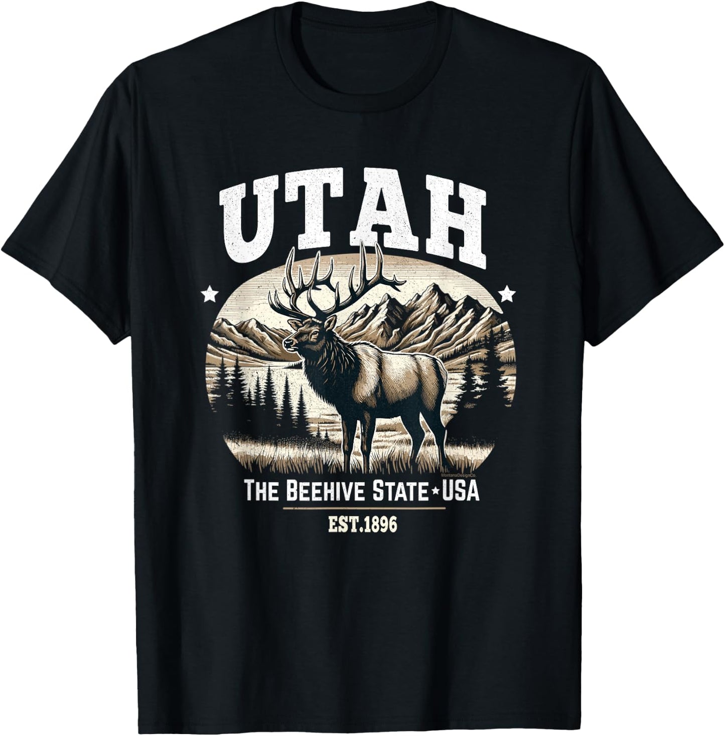 Utah Rocky Mountain Elk, The Beehive State T-Shirt - T-Shirt | Black