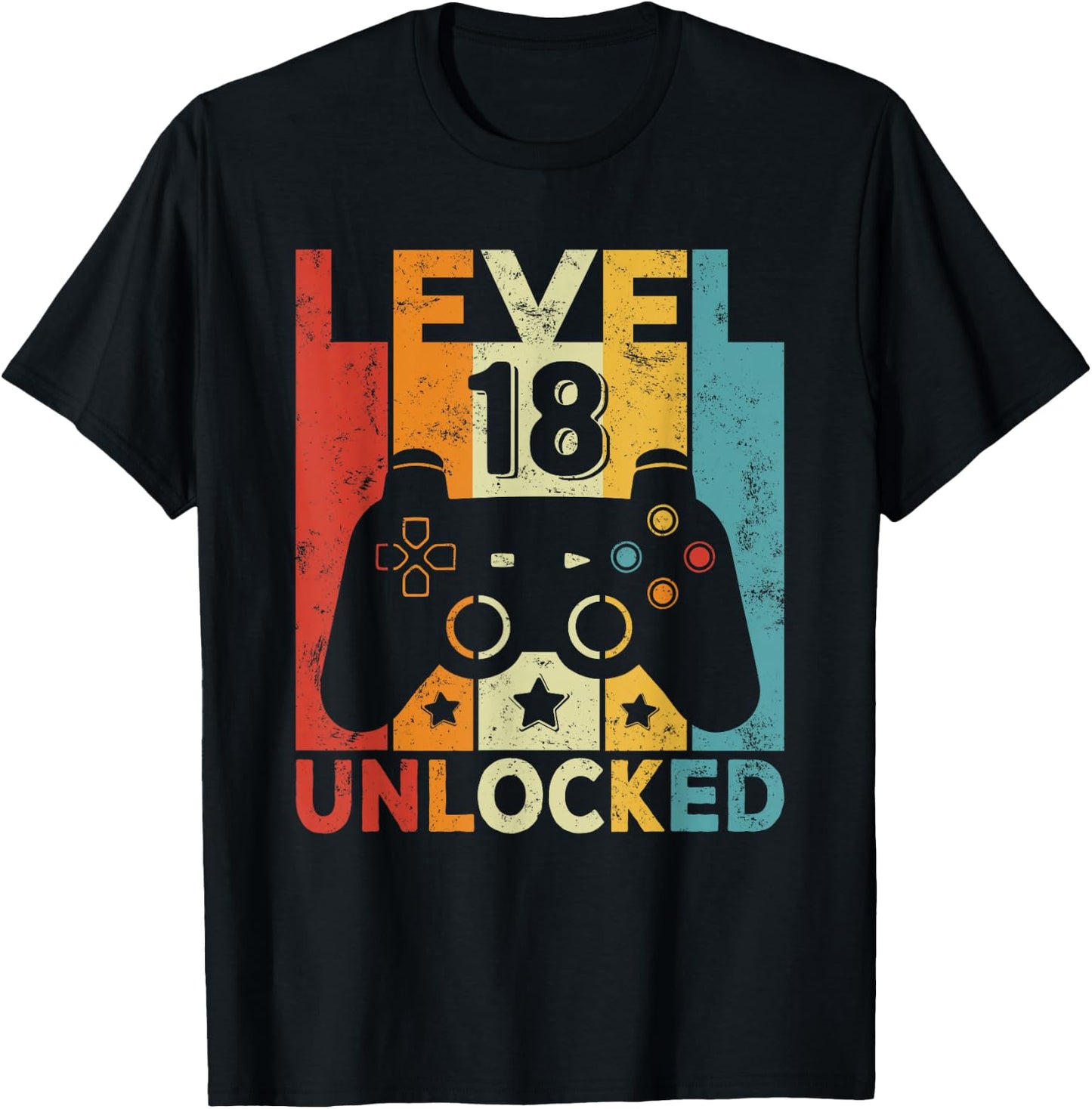 18th Birthday Boy Girl 18 Years Game Controller Gamer T-Shirt - T-Shirt | Black