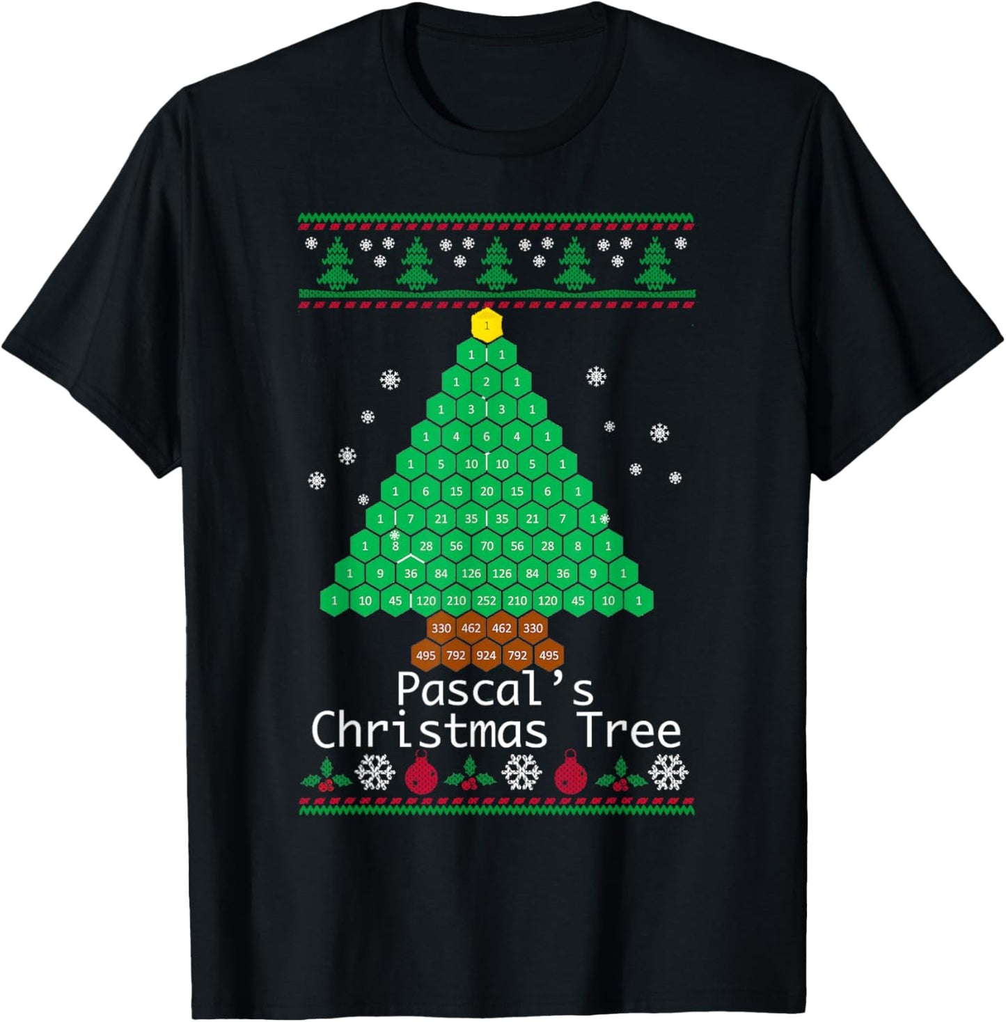 Pascal's Christmas Tree Women Men Shirt Gift T-Shirt - T-Shirt | Black