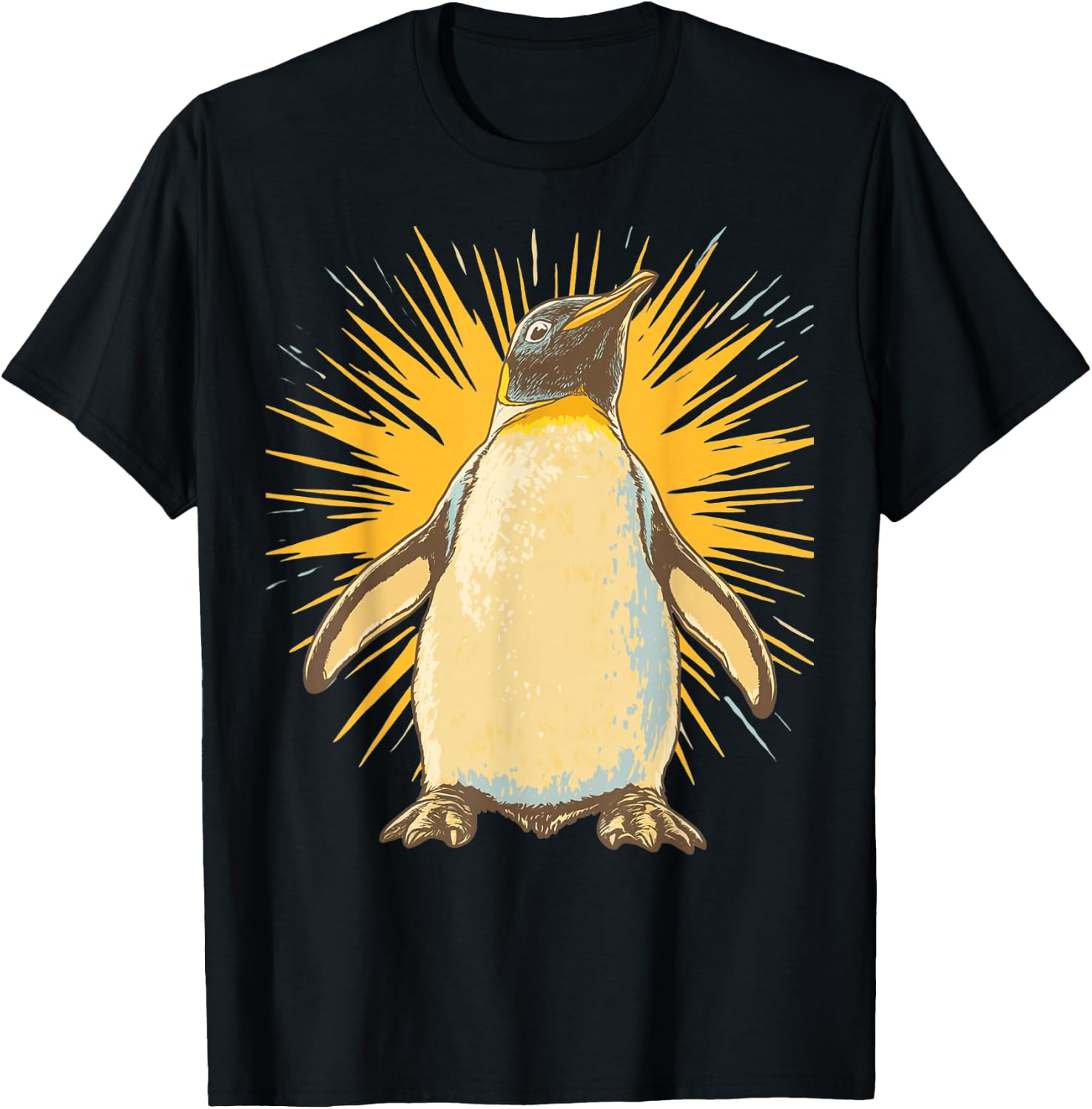 Penguin Graphic Wildlife Art T-Shirt - T-Shirt | Black