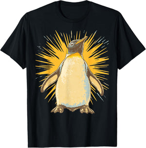 Penguin Graphic Wildlife Art T-Shirt - T-Shirt | Black