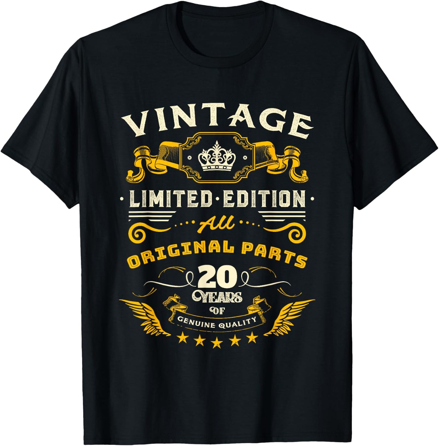 Vintage 2003 Limited Edition 20 Year Old Gifts 20th Birthday T-Shirt - T-Shirt | Black