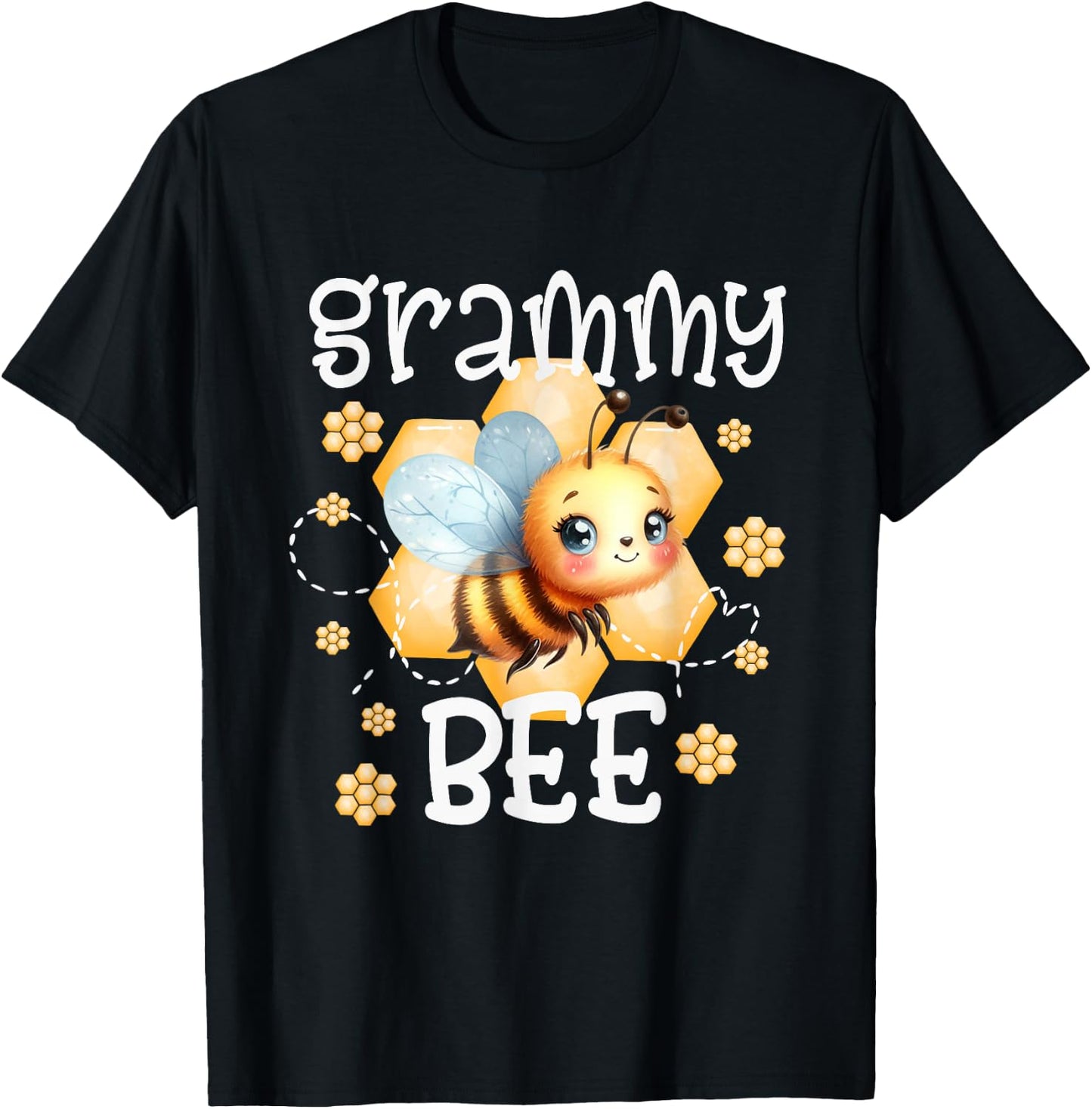 Bee Day Family Matching Birthday Party Shirt Grammy T-Shirt - T-Shirt | Black