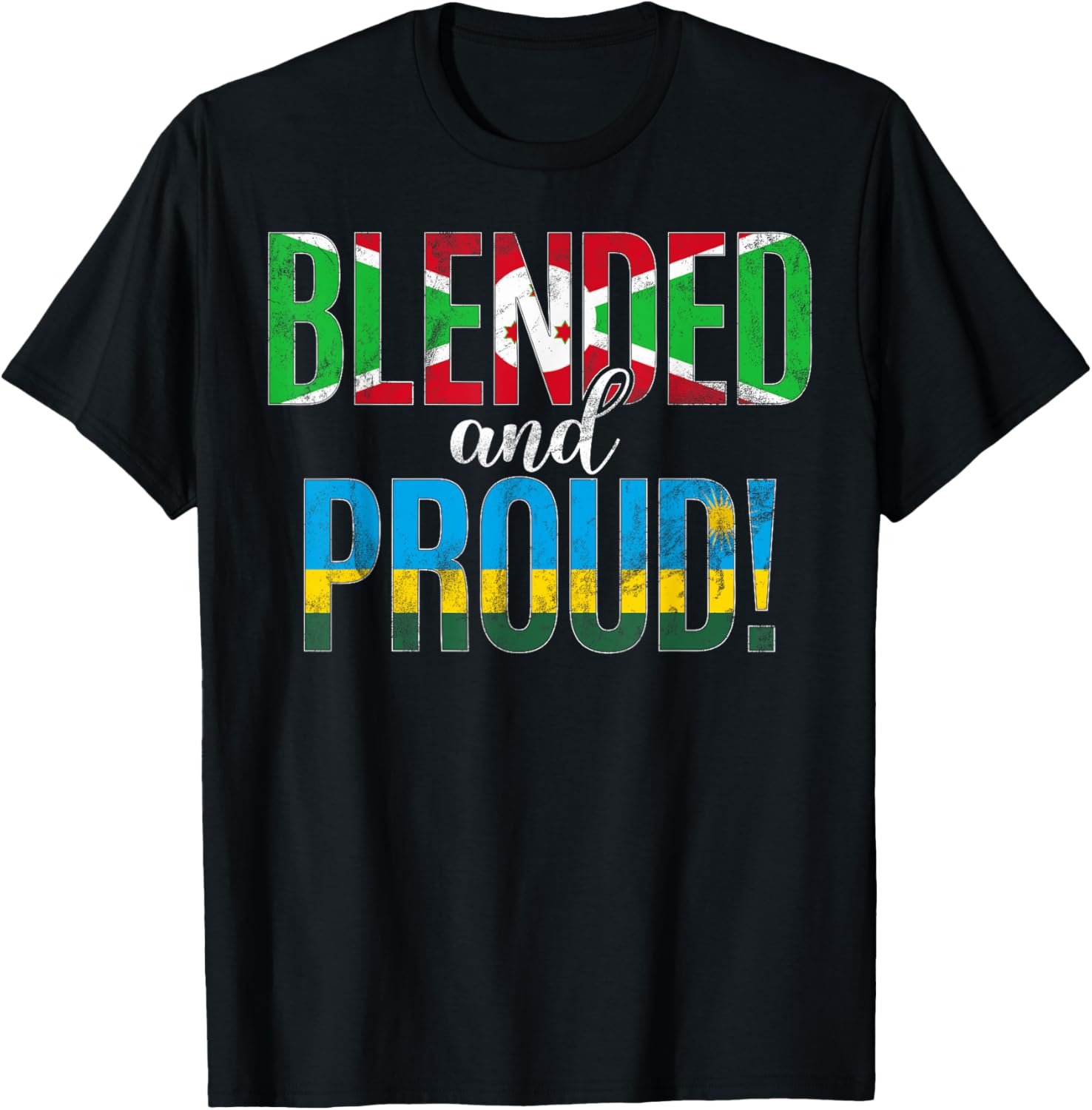 Nationalité mixte et fière moitié burundaise moitié rwandaise T-Shirt - T-Shirt | Black