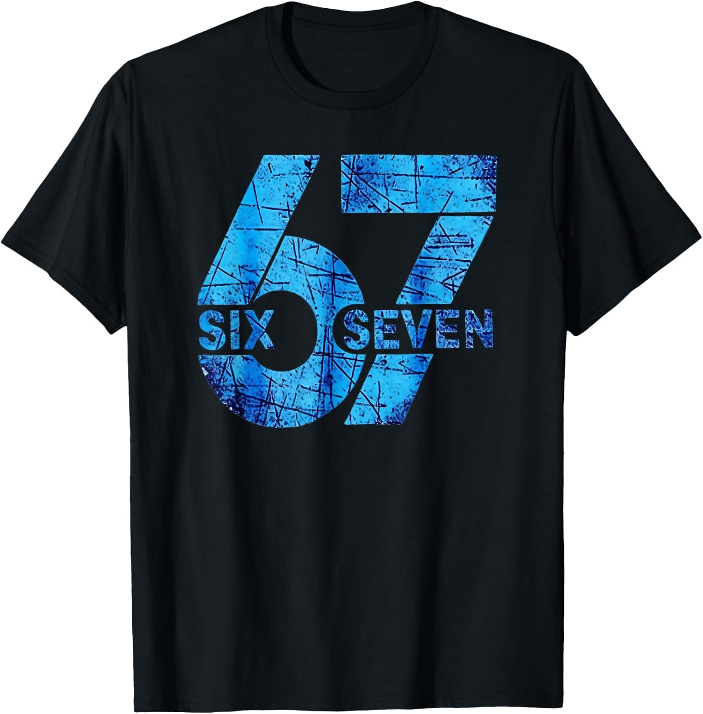 Kids Meme 6 7 Six Seven Blue Trendmeme T-Shirt - T-Shirt | Black