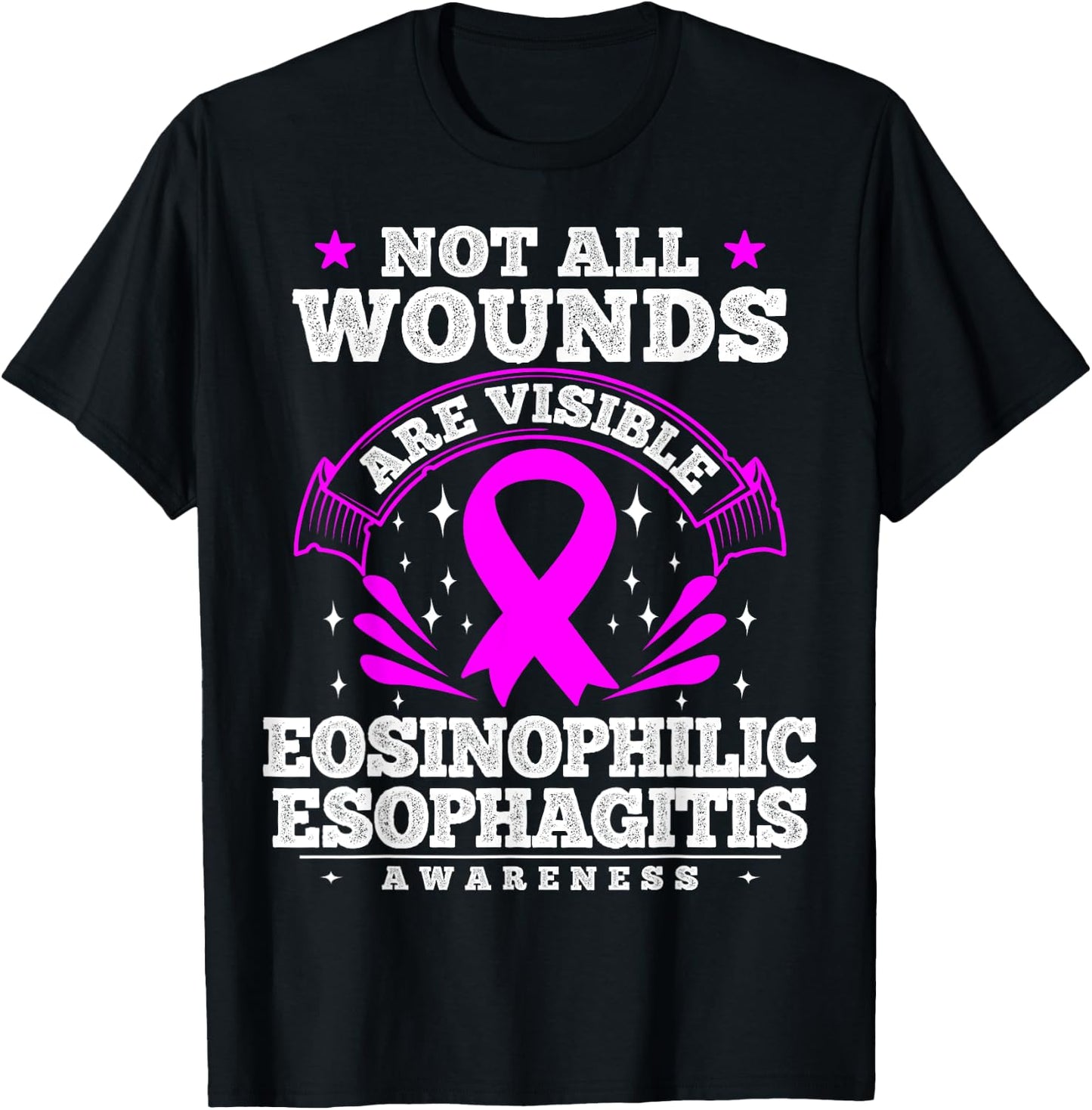 Not All Wounds Are Visible EOE Awareness Ribbon T-Shirt - T-Shirt | Black