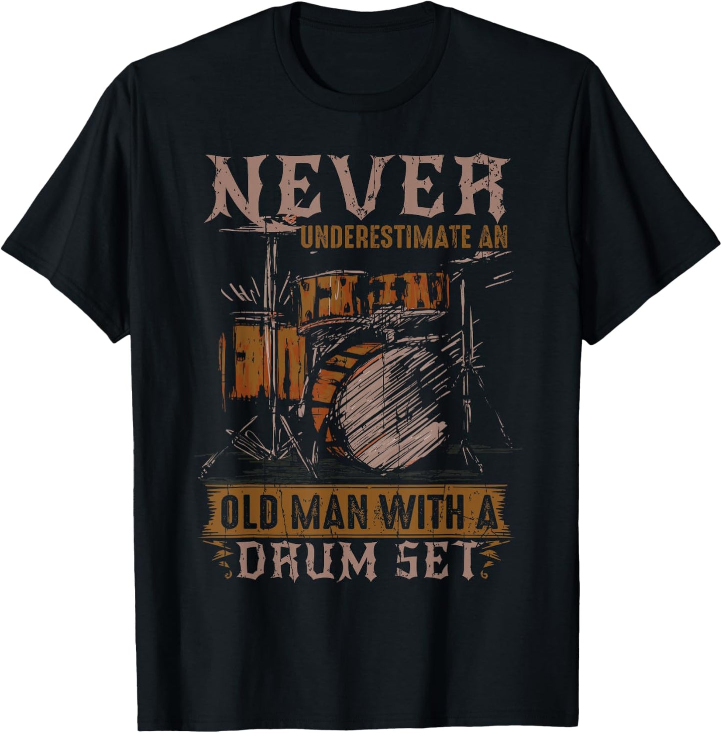 Funny Drummer Art Drum Player T-Shirt - T-Shirt | Black