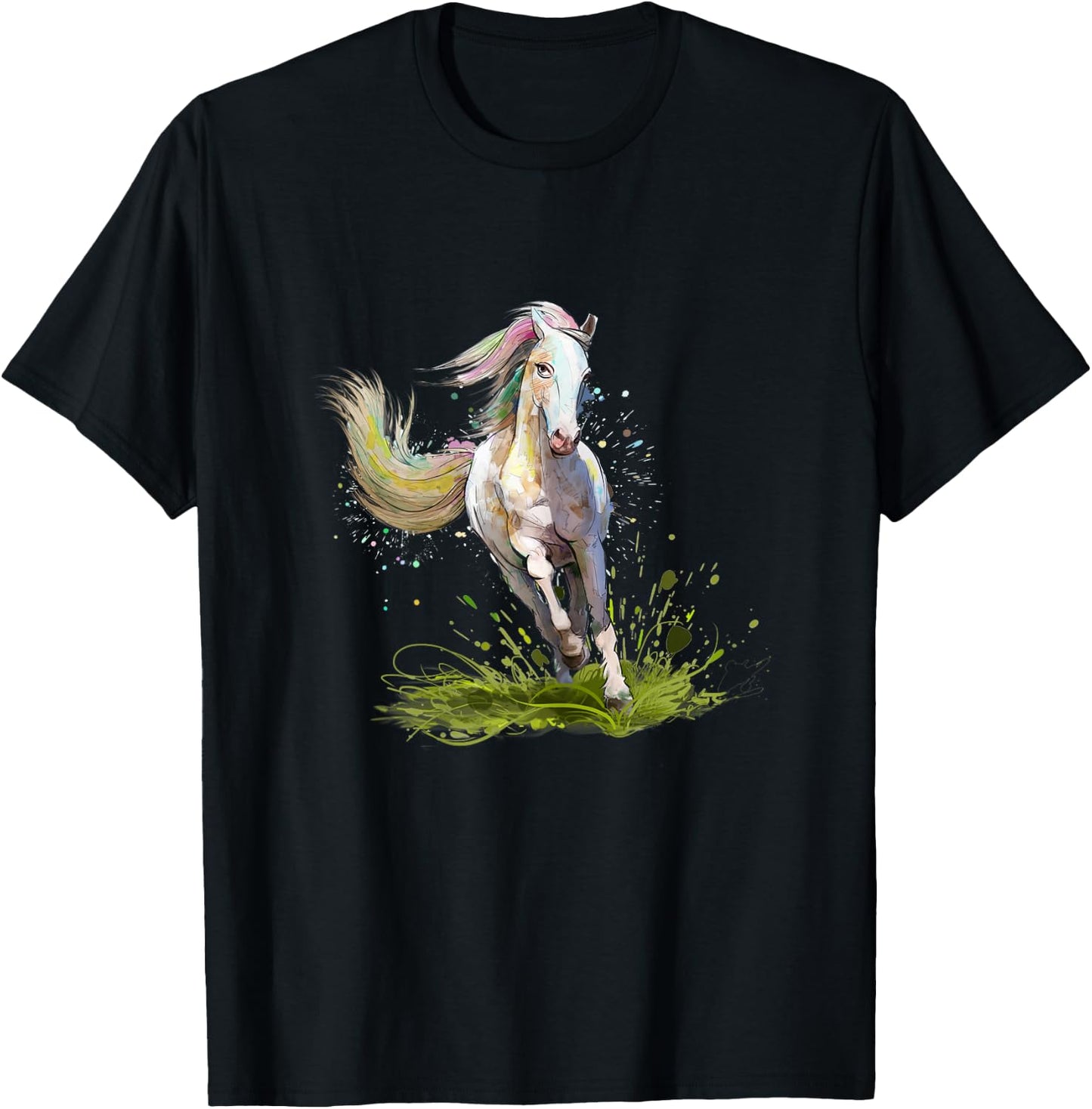 Horse Shirt Girl Gifts Horse Woman Equestrian Rider , Black T-Shirt - T-Shirt | Black