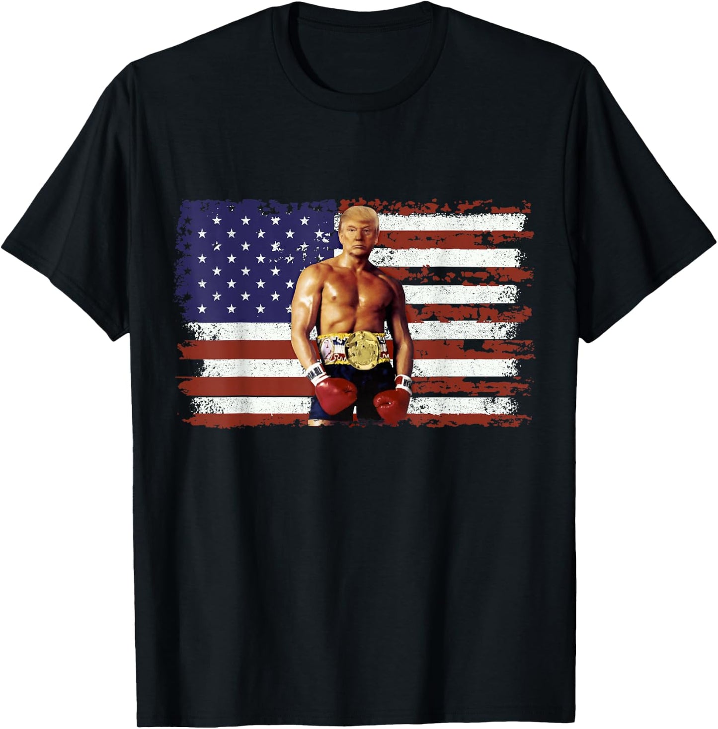 Trump Rocky Funny Boxer Trump Trump Rocky Meme T-Shirt - T-Shirt | Black