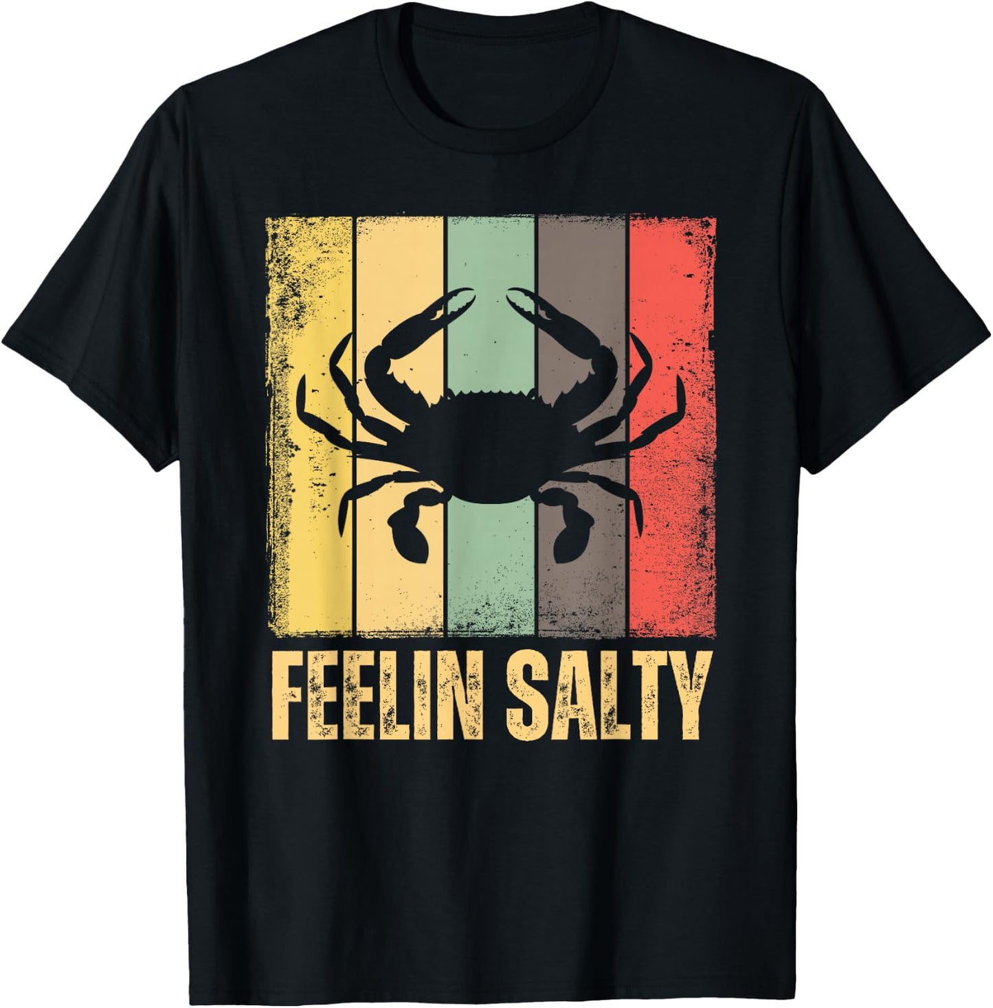 Feelin Salty Maryland Crab Retro Vintage T-Shirt - T-Shirt | Black