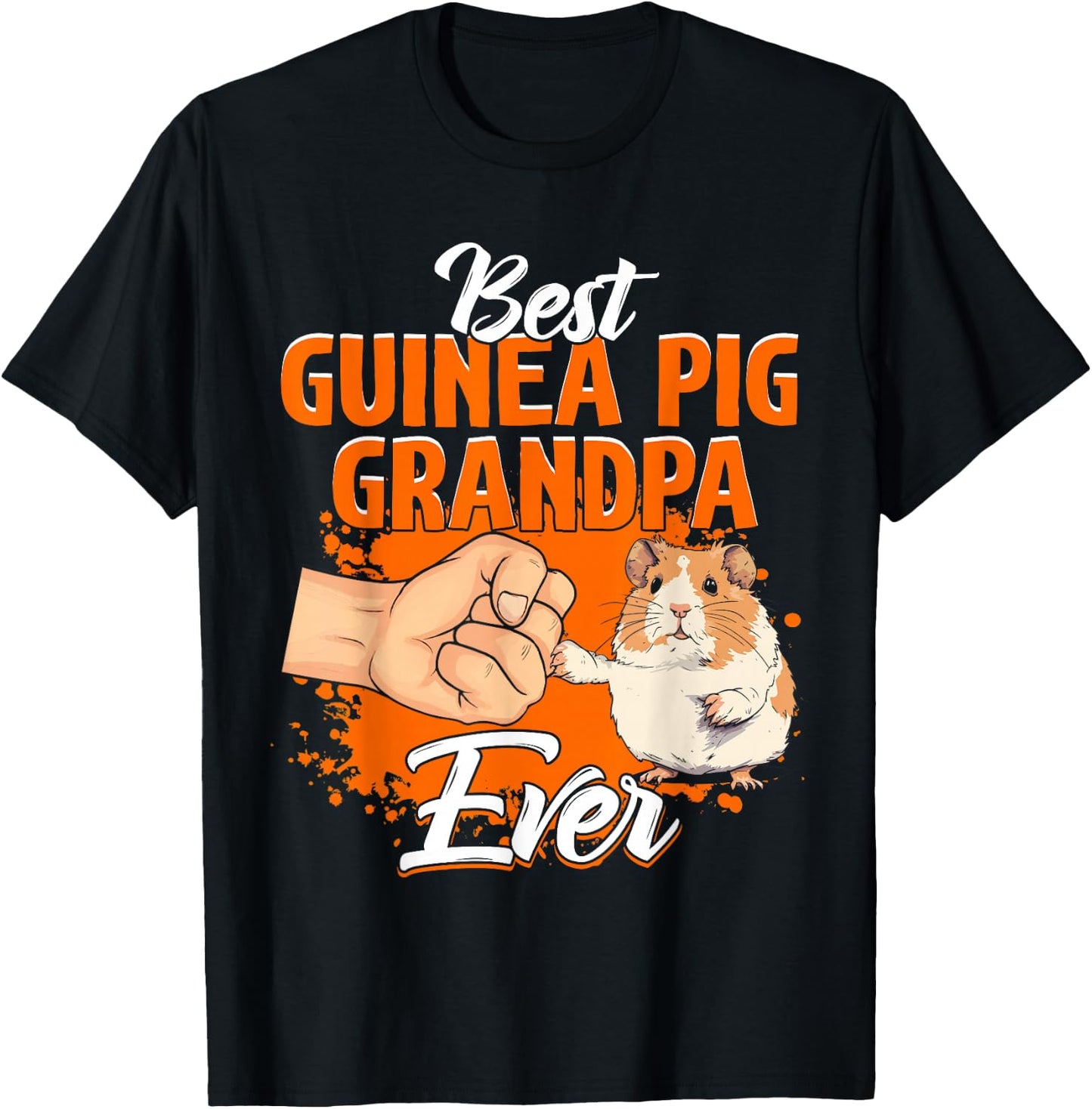 Best Guinea Pig Grandpa Ever Rodent Pet Owner Guinea Pig T-Shirt - T-Shirt | Black
