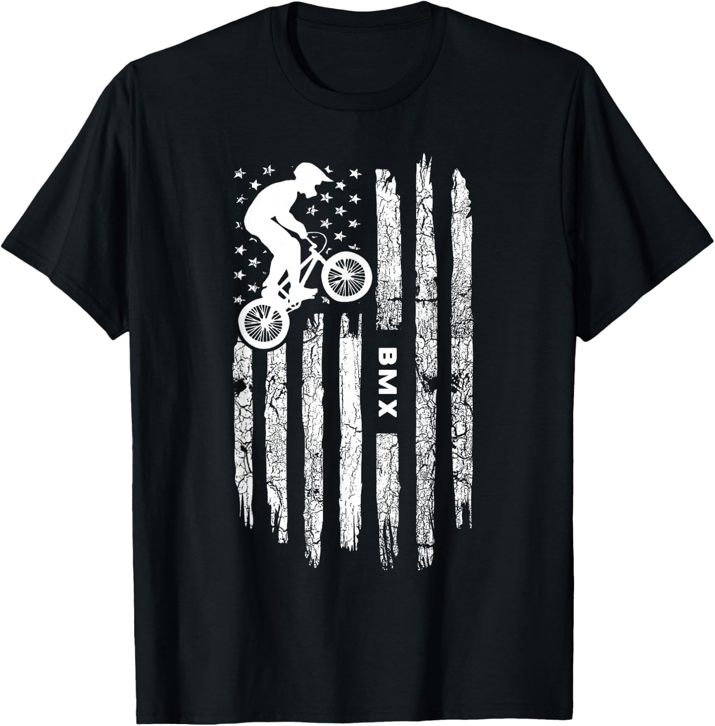 American Flag BMX Clothing - BMX Rider Vintage BMX T-Shirt - T-Shirt | Black