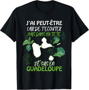 Message Guadeloupe Gift Humour Funny Antilles T-Shirt - T-Shirt | Black