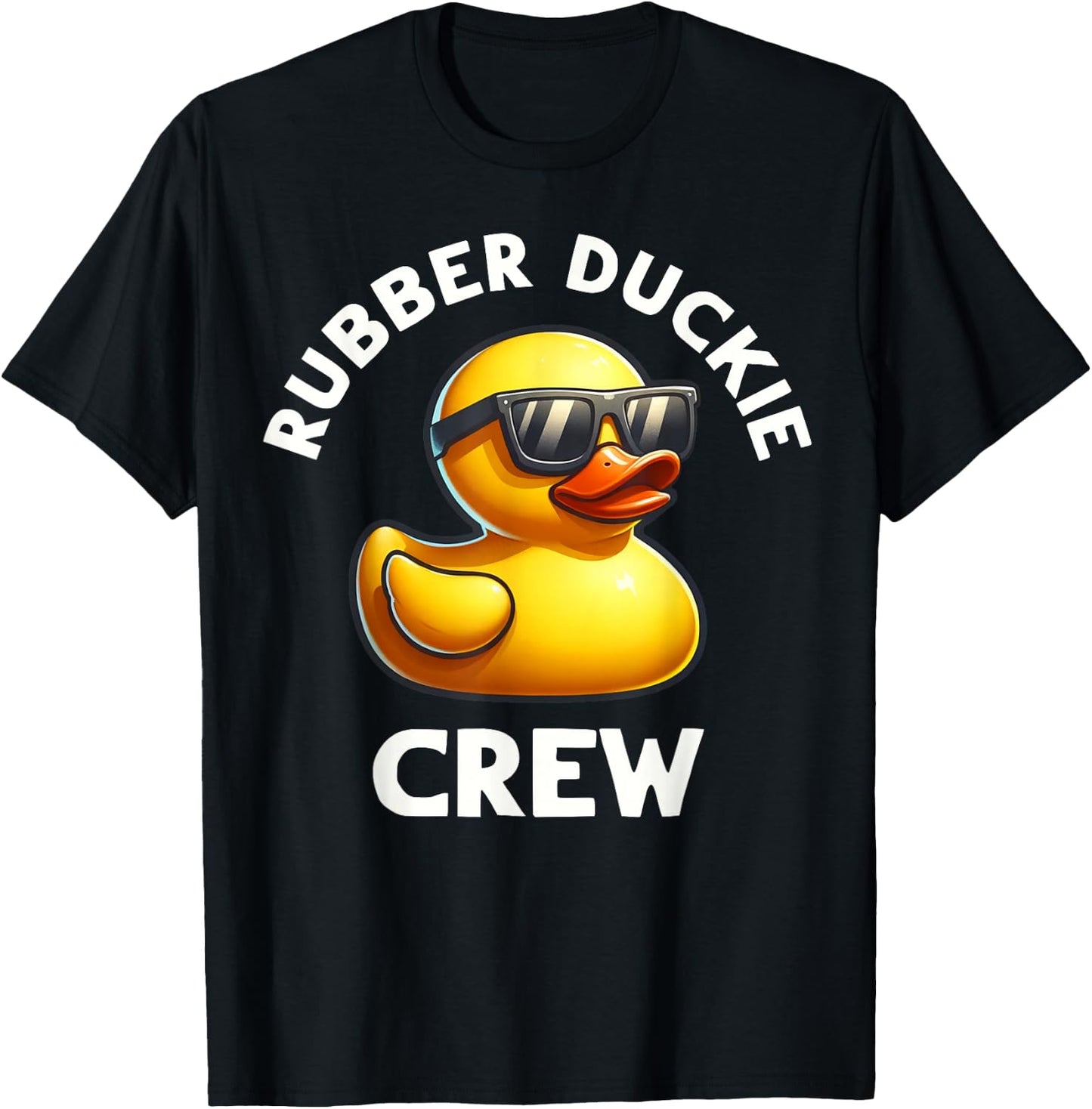 Rubber Duck Funny Quack Yellow Rubber Duckie Crew Graphic T-Shirt - T-Shirt | Black