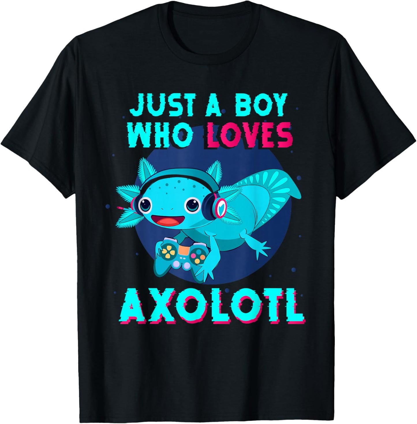 Axolotl Kids Boys Axolotl Shirt Just A Boy Who Loves Axolotl T-Shirt - T-Shirt | Black