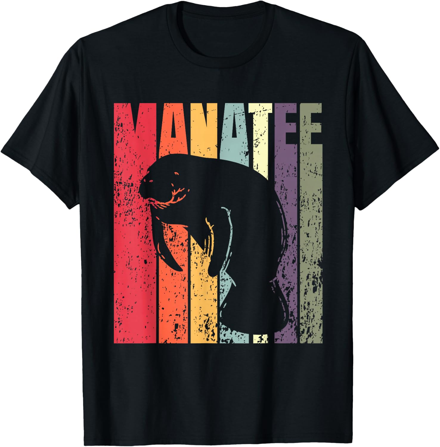 Retro Manatee T-Shirt - T-Shirt | Black