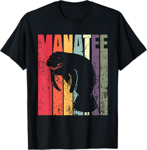 Retro Manatee T-Shirt - T-Shirt | Black