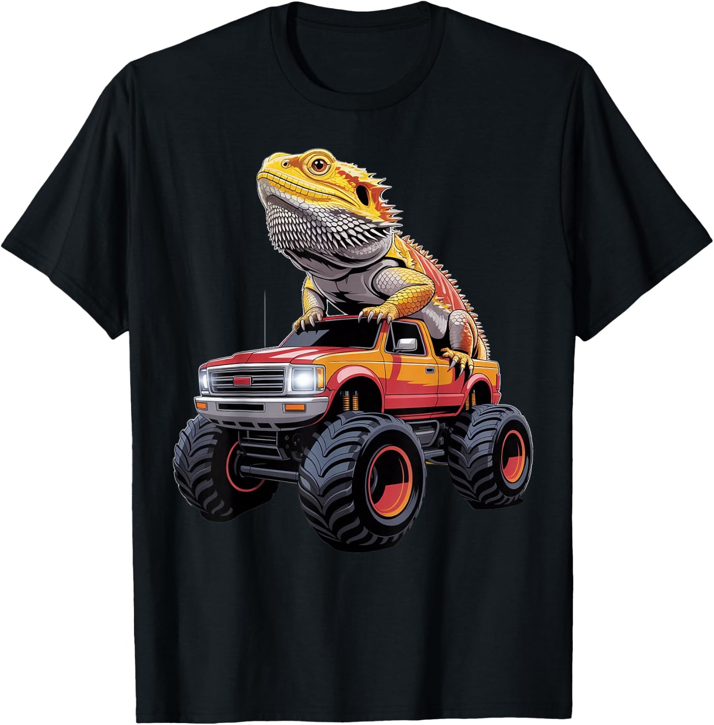 Monster Truck With Bearded Dragon T-Shirt - T-Shirt | Black