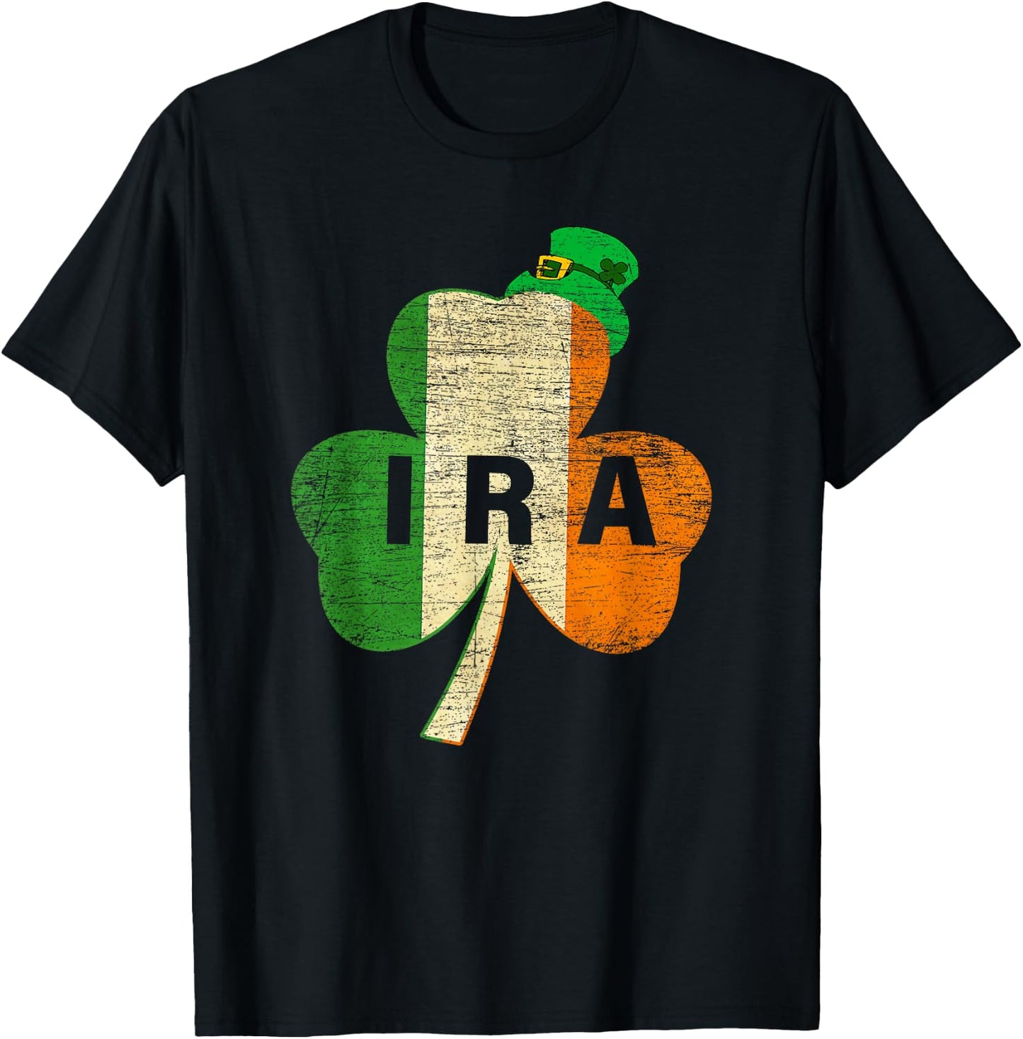 St. Patricks Day IRA Vintage Irland Flagge Irish Luck Shamrock T-Shirt - T-Shirt | Black