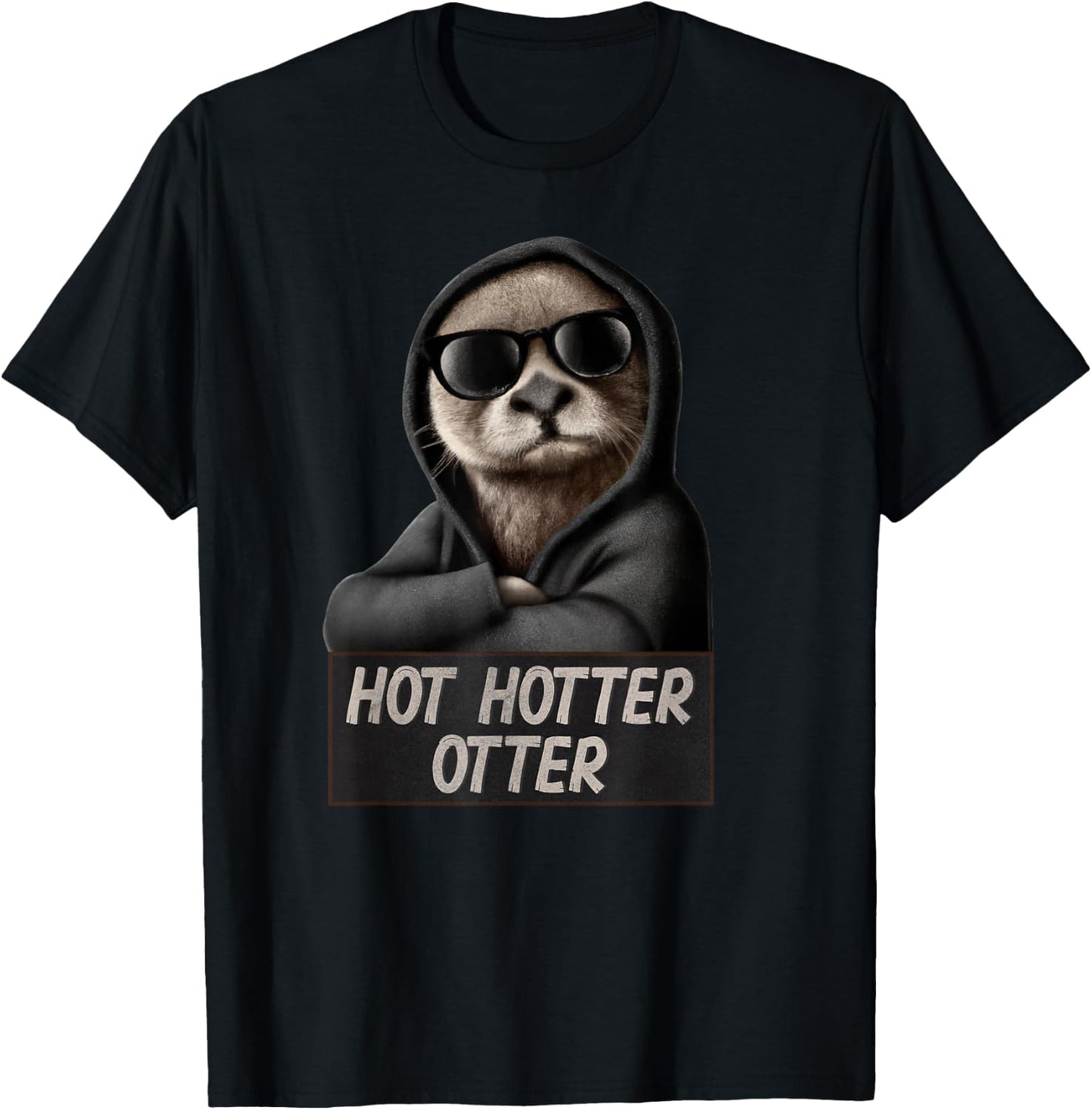 Funny Hot Hotter Otter Otterliebe , black T-Shirt - T-Shirt | Black