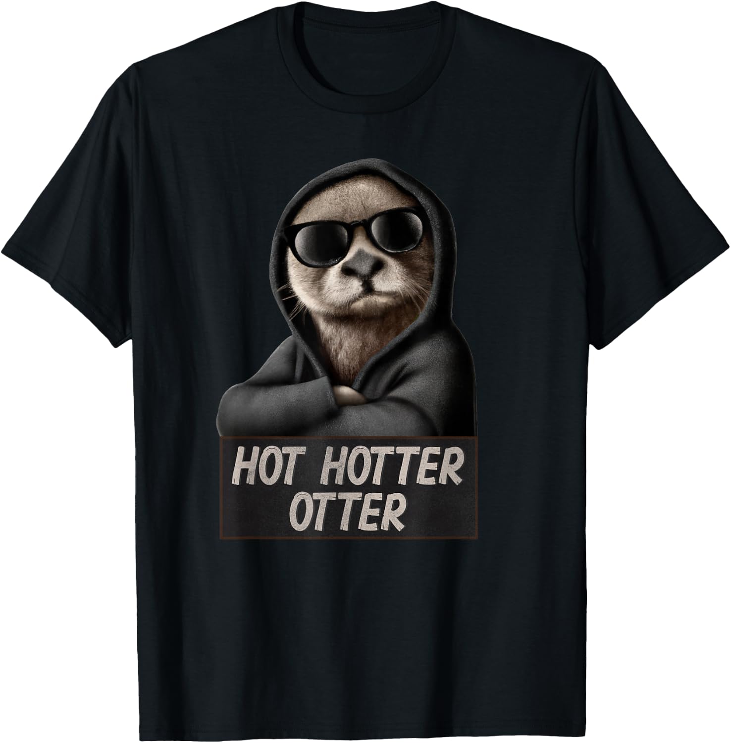Funny Hot Hotter Otter Otterliebe , black T-Shirt - T-Shirt | Black