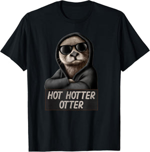 Funny Hot Hotter Otter Otterliebe , black T-Shirt - T-Shirt | Black