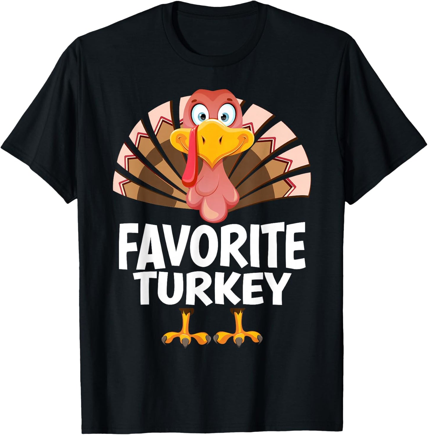 Thanksgiving Favorite Turkey Matching Pajama T-Shirt - T-Shirt | Black