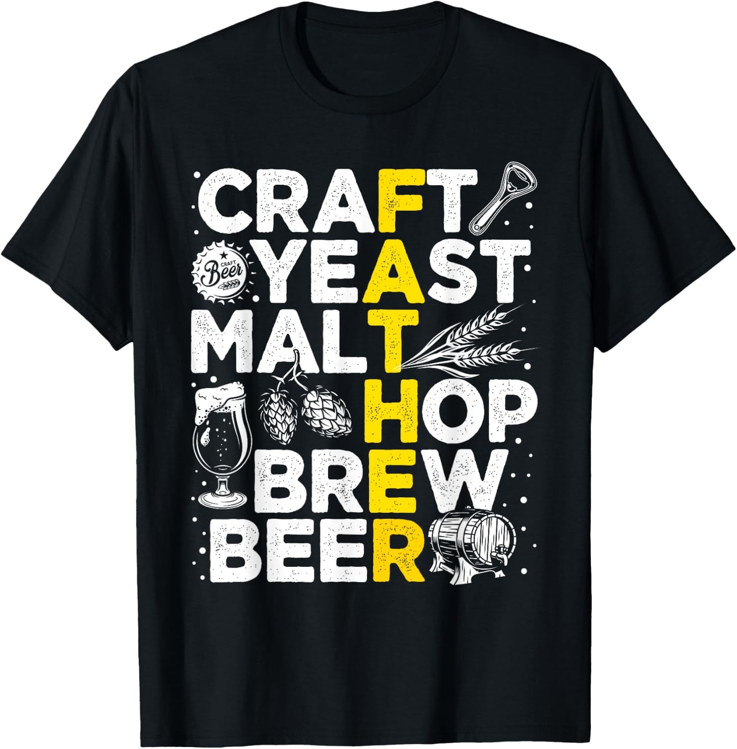Brew Dad Beer Brewer Brewing Father's Day Daddy Papa T-Shirt - T-Shirt | Black