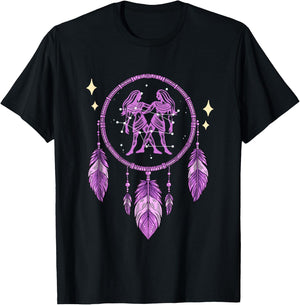 Gemini Zodiac Sign T-Shirt - T-Shirt | Black
