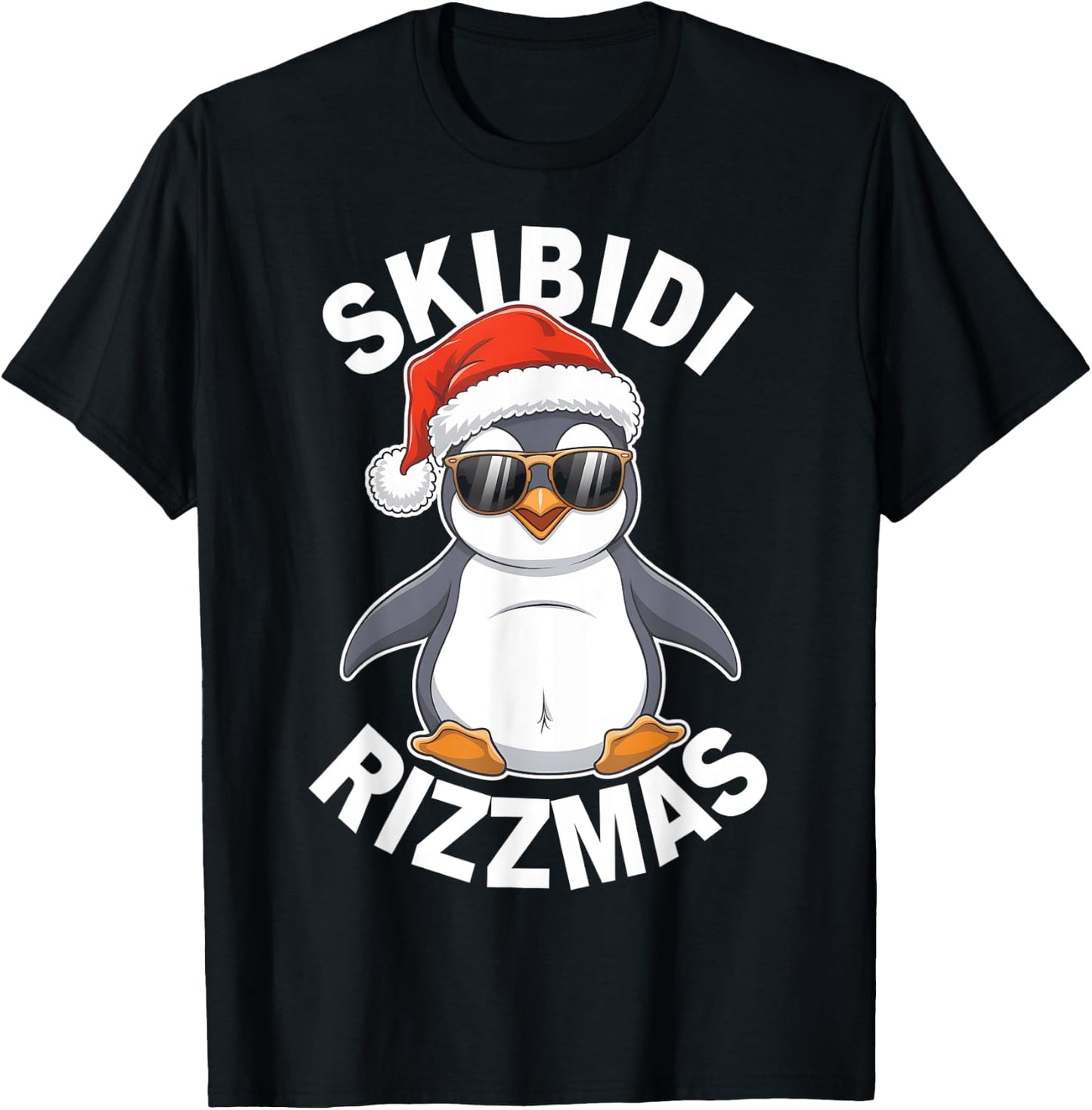 Skibidi Rizzmas Funny Christmas Christmas Season Penguin T-Shirt - T-Shirt | Black