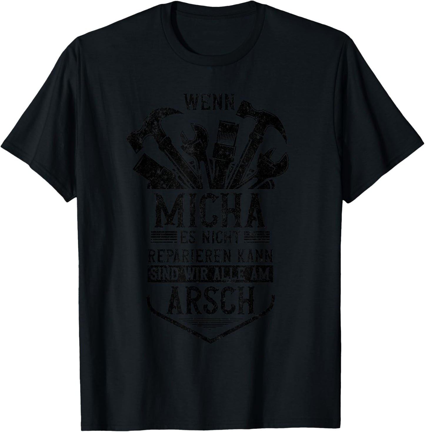Micha Vorname Name Lustiges Micha T-Shirt - T-Shirt | Black