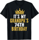 It's My Grandpa's 74th Birthday 74 Years Old Men T-Shirt - T-Shirt | Black