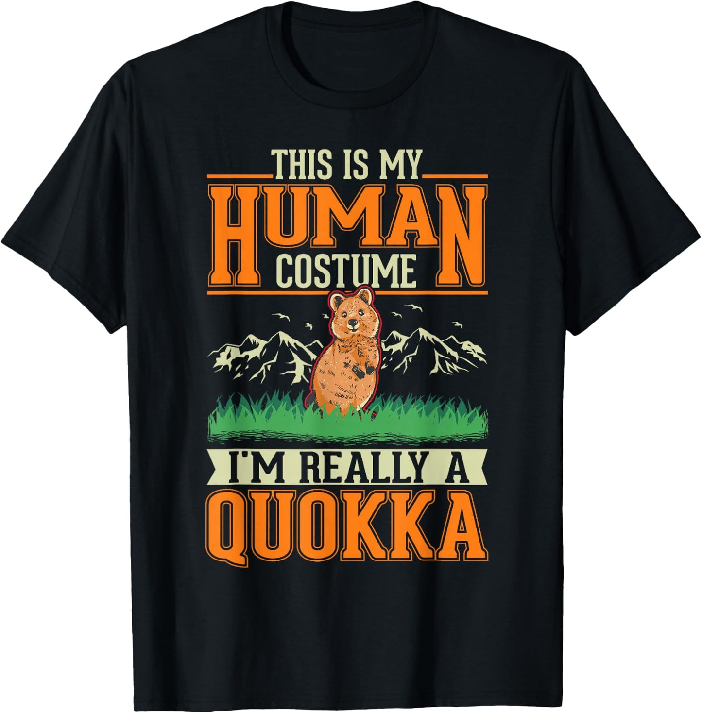 Quokka Human Costume Halloween Quokka T-Shirt - T-Shirt | Black