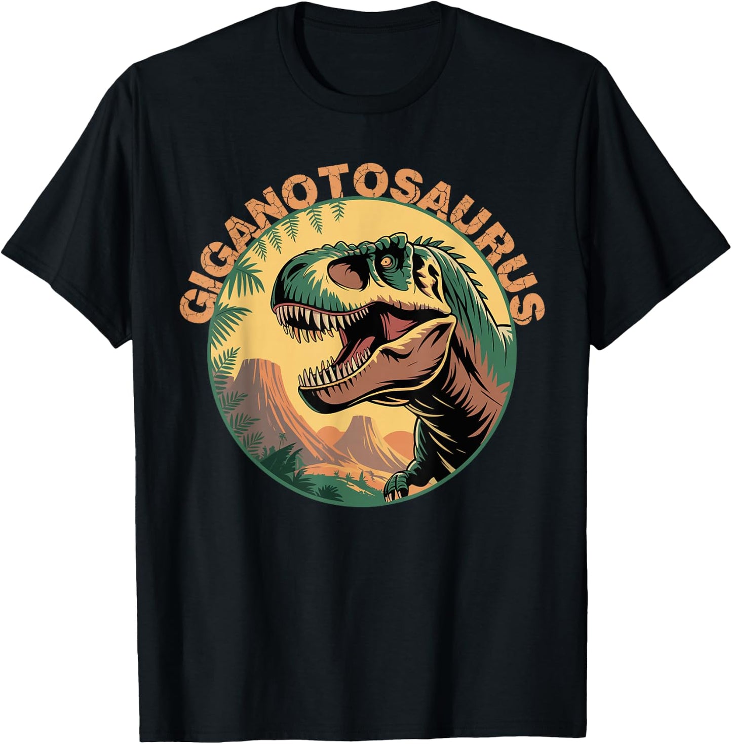 Gigantosaurus Vintage Badge Retro Design T-Shirt - T-Shirt | Black