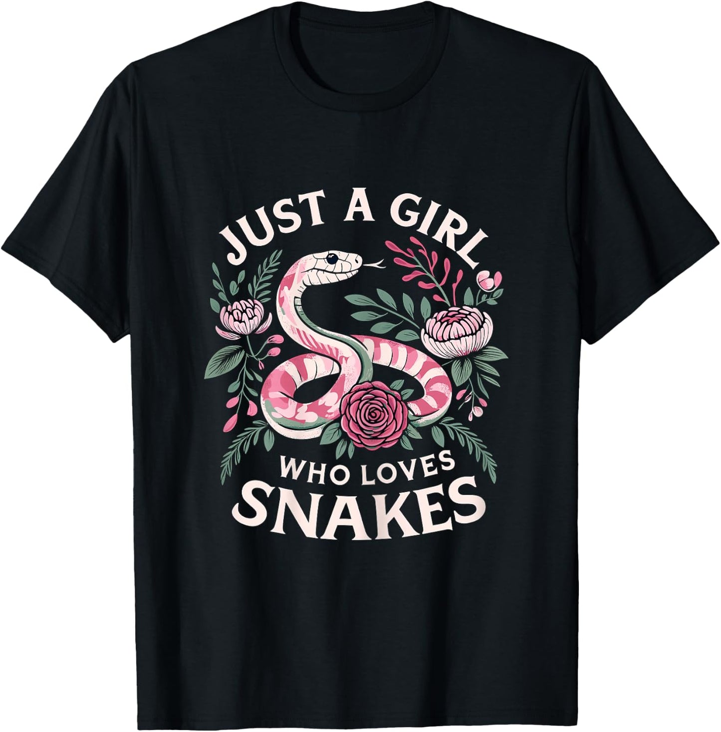 Just a Girl who loves Snakes T-Shirt - T-Shirt | Black