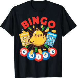 Bingo Player Chicken Girl Bingo Chick T-Shirt - T-Shirt | Black
