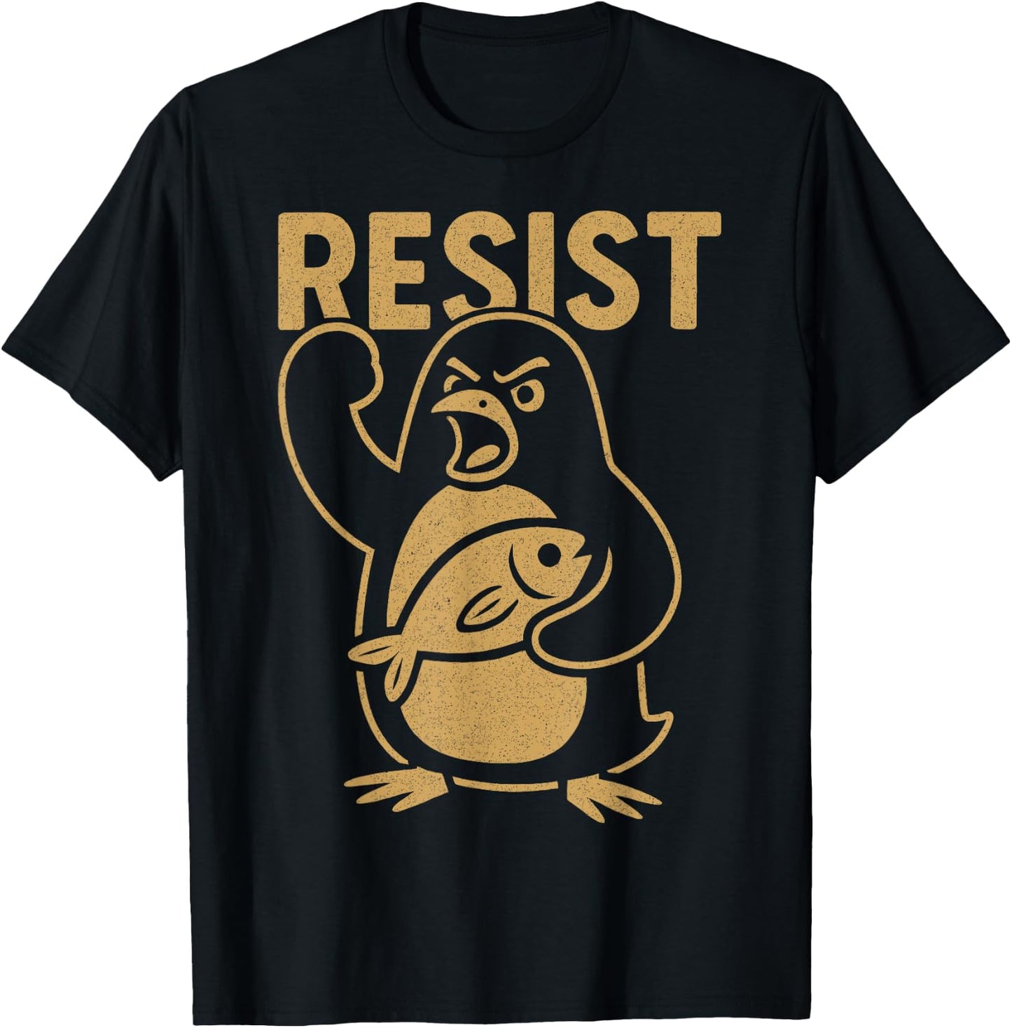 Résistez à la protestation des militants rebelles des pingouins en colère contre les tarifs douaniers T-Shirt - T-Shirt | Black
