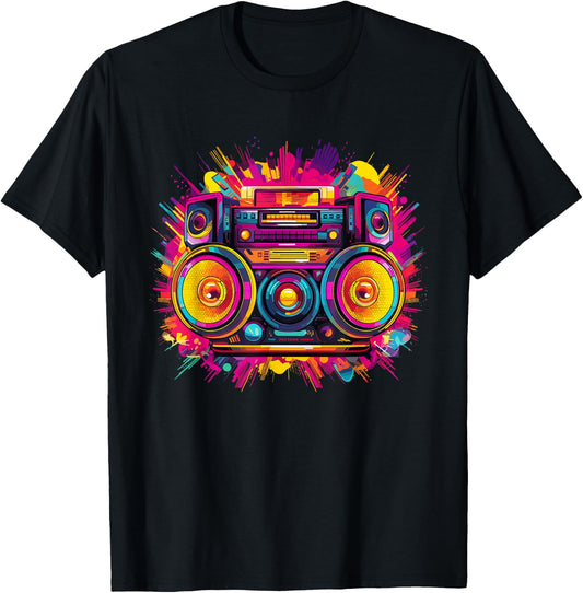 80s Outfit Party Carnival Pop Art Costume Fancy Dress 80s , black T-Shirt - T-Shirt | Black
