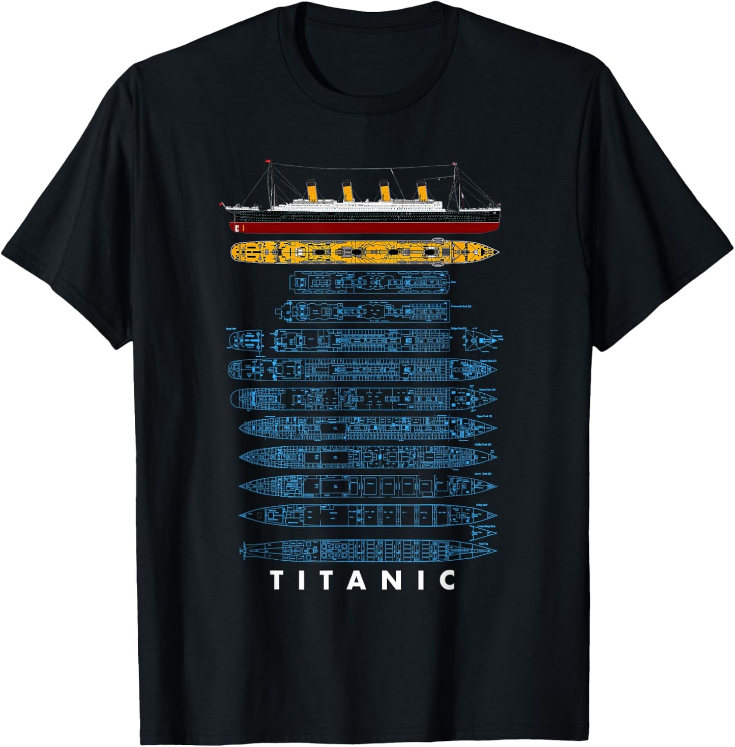 Titanic Schiff 1912 90er Jahre Outfit Herren Damen Kinder T-Shirt - T-Shirt | Black