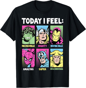 Marvel Avengers Today I Feel Panels T-Shirt - T-Shirt | Black