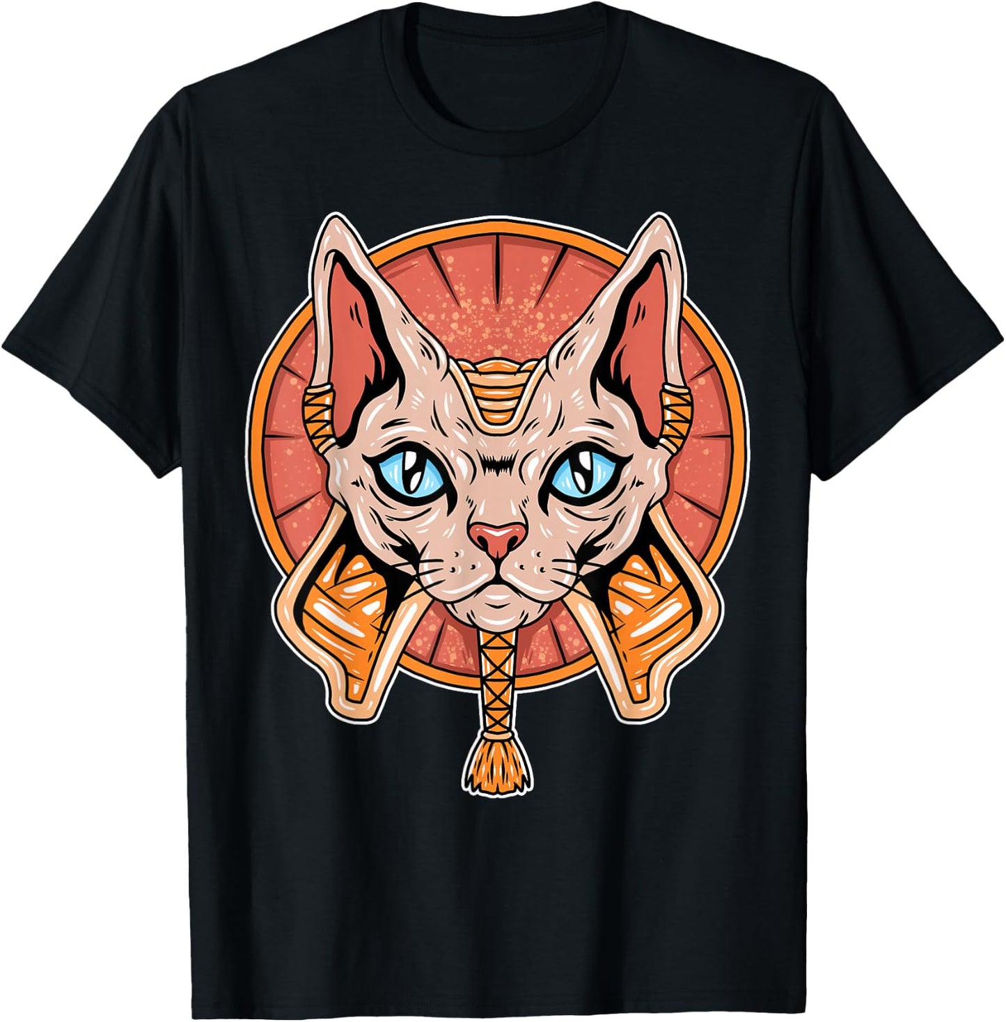 Sphynx Egypt Pharaoh Sphinx Devon Rex Cat Ancient Egyptian T-Shirt - T-Shirt | Black