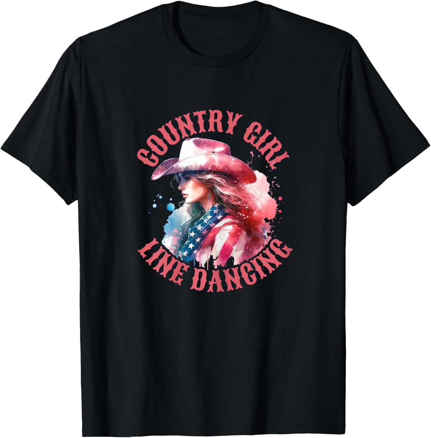 WOMEN - Country Girl Line Dancing - Country Dancer , white, Female X-Small T-Shirt - T-Shirt | Black