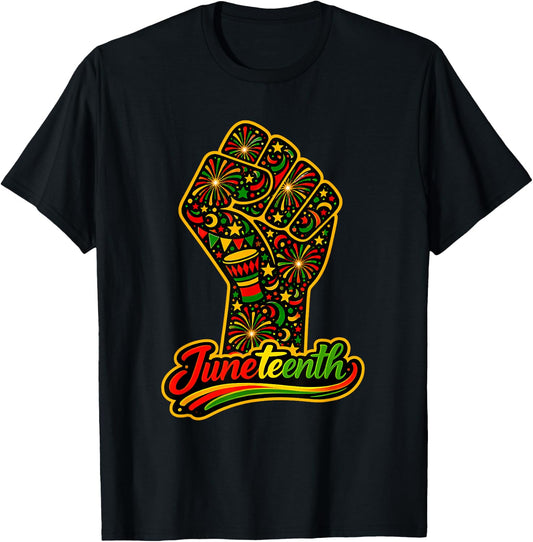 Juneteenth Black Power Fist African American T-Shirt - T-Shirt | Black