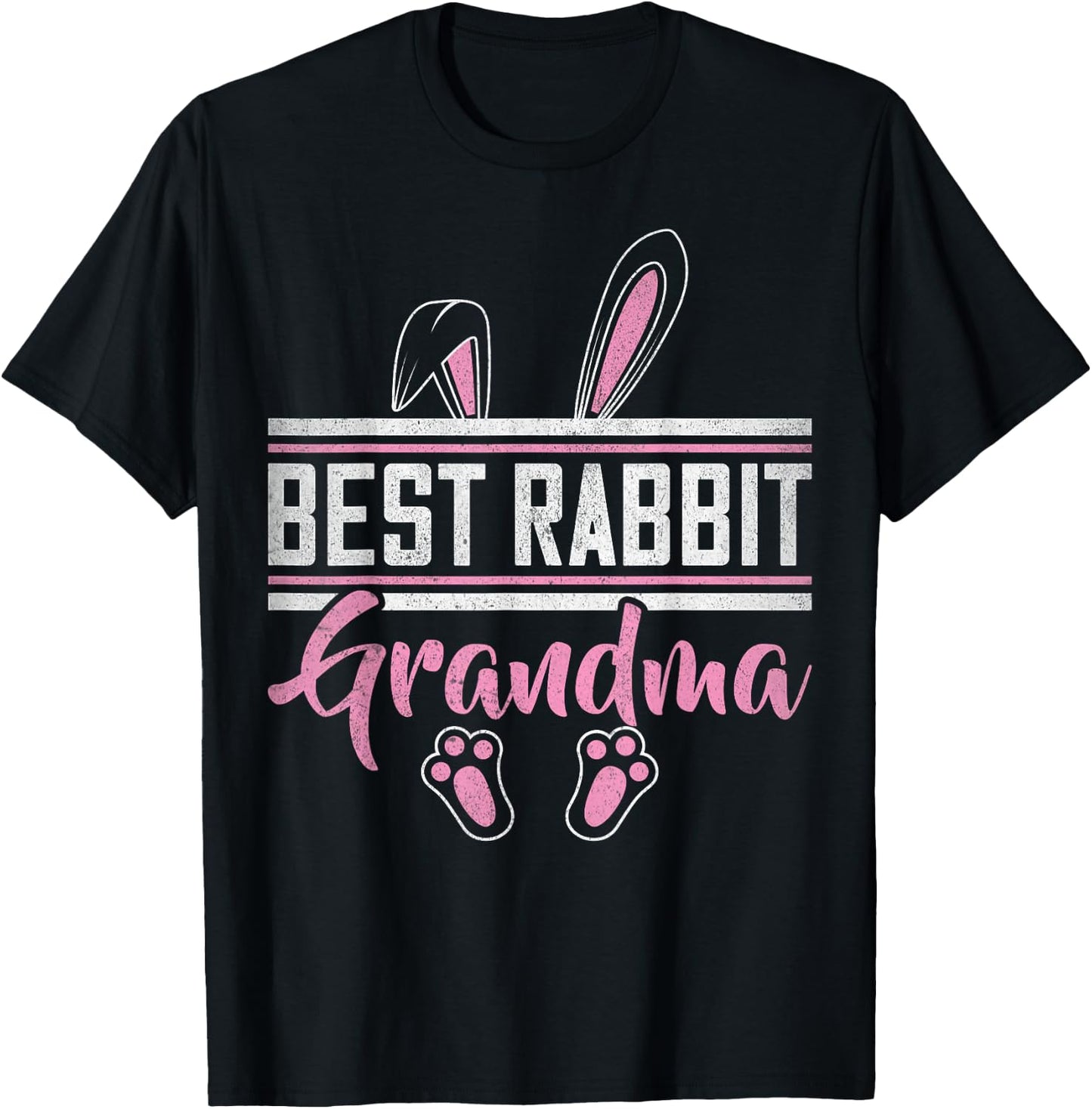 Best Rabbit Grandma Ever Bunny Grandma T-Shirt - T-Shirt | Black