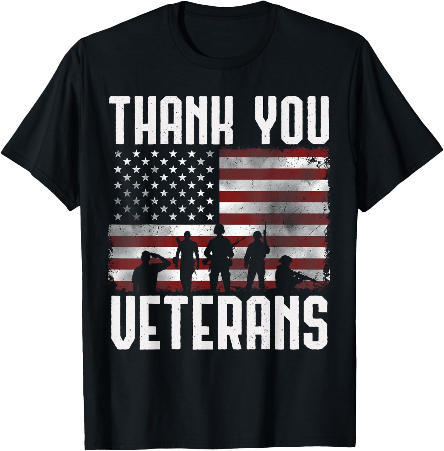 Veterans Day Gifts Thank You Veterans Proud T-Shirt - T-Shirt | Black
