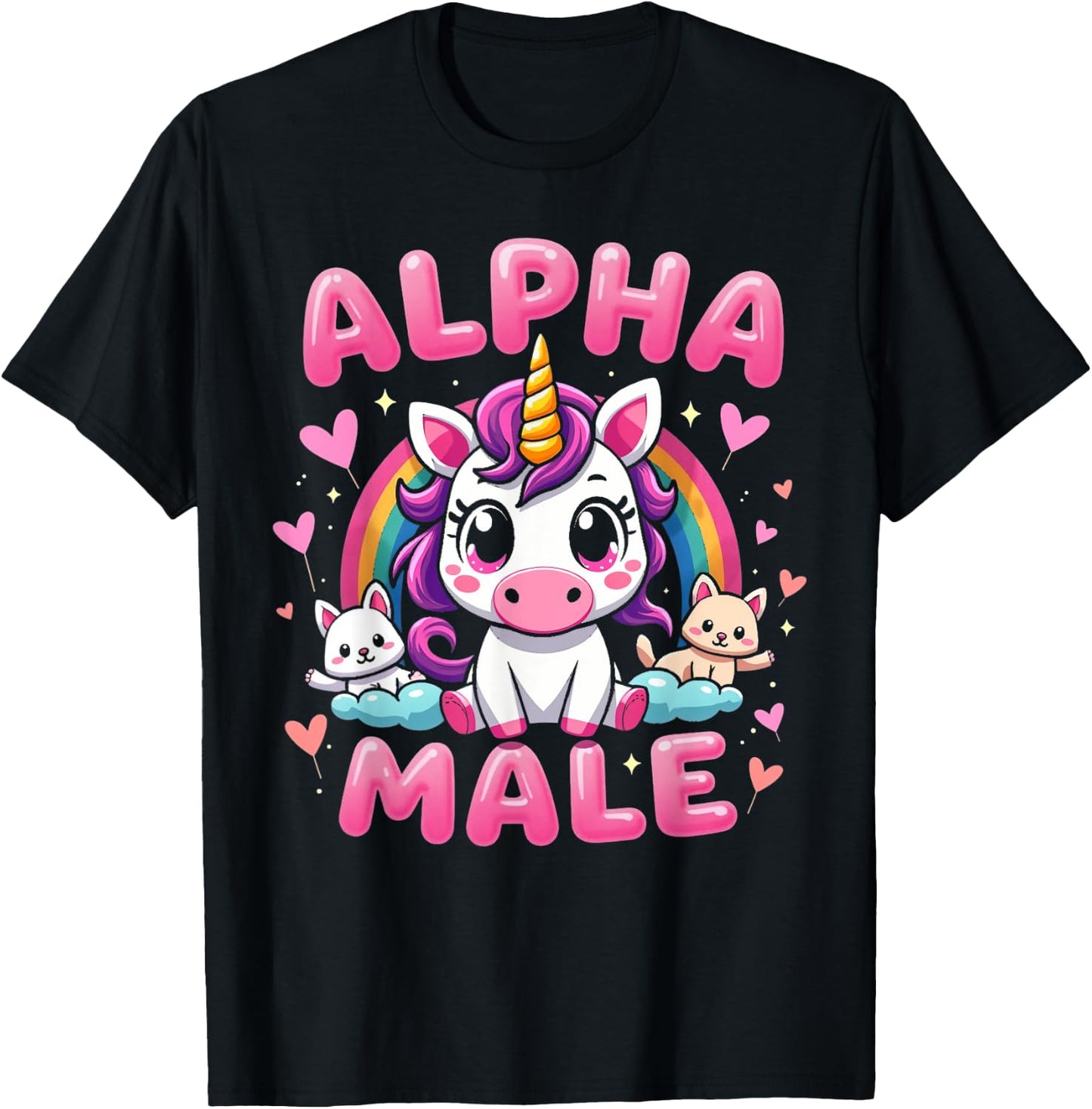Funny Unicorn Alpha Unicorn Meme Male Men Male , Black, S T-Shirt - T-Shirt | Black
