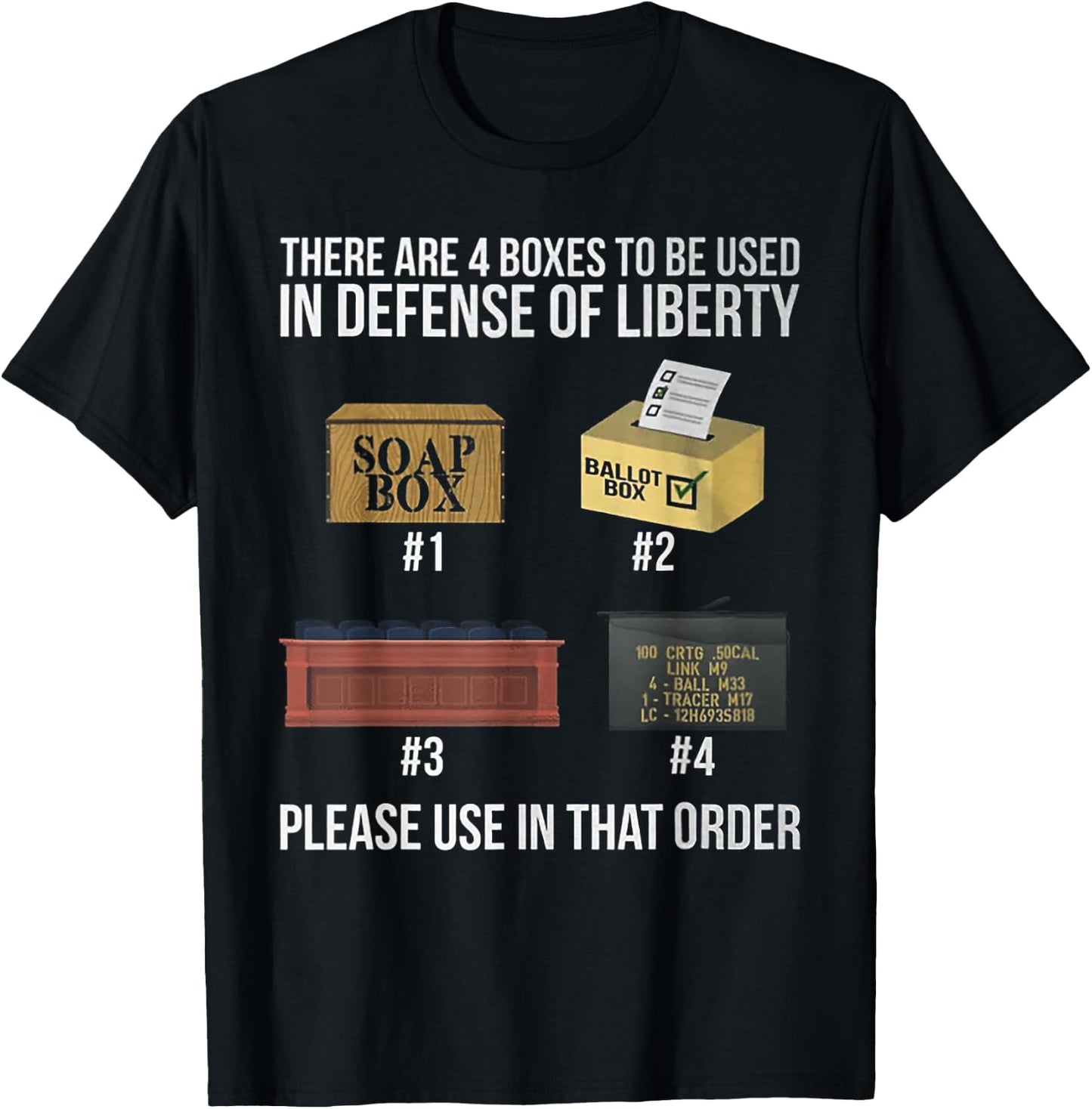 There are four boxes to be used in the defense of liberty T-Shirt - T-Shirt | Black