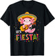 Let's Fiesta Cinco De Mayo Axolotl with Sombrero and Guitar T-Shirt - T-Shirt | Black