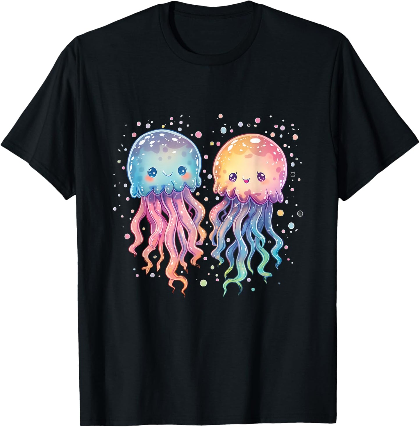 Jellyfish Marine Mammal Artwork Motif Sea Ocean Animal , black T-Shirt - T-Shirt | Black